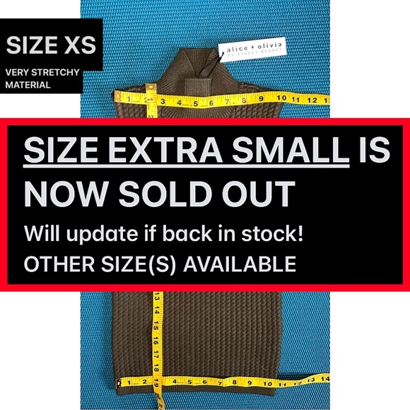 Alice + Olivia Darina Mock Neck Olive Green Sweater Tank Top - Picture 9 of 15